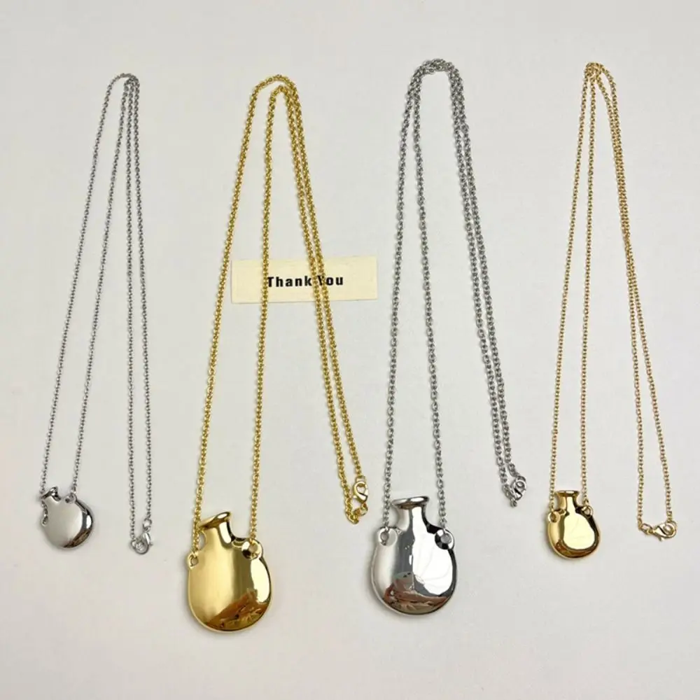 

Creative Gift Vase Pendant Metal Vase Gold Color Silver Color Long Chain Lucky Gift Jewelry Accessories Sweater Chain
