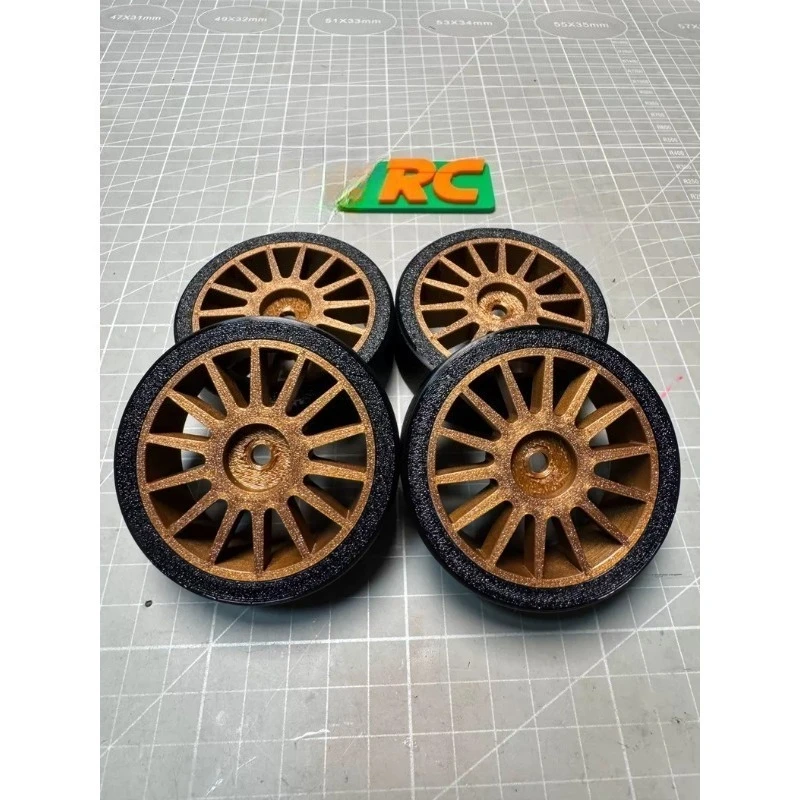 RLAARLO XTS-S10 1/10 RC Rally Car Drift Wheels &Tires 68mm, 3D Printed PETG Hard Compound Drift Tyres for Subaru Impreza