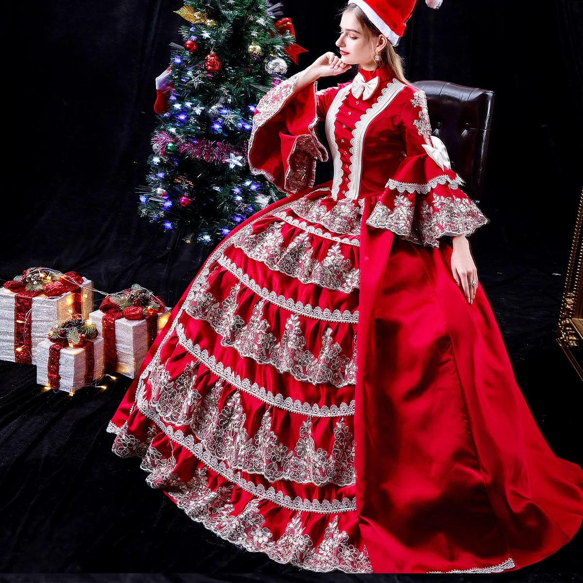 Vestido de fiesta de Navidad personalizado, vestidos de noche para mujer, corte Marie, fiesta de graduación Medieval, fiesta de cumpleaños, vestidos de mascarada, batas de velada