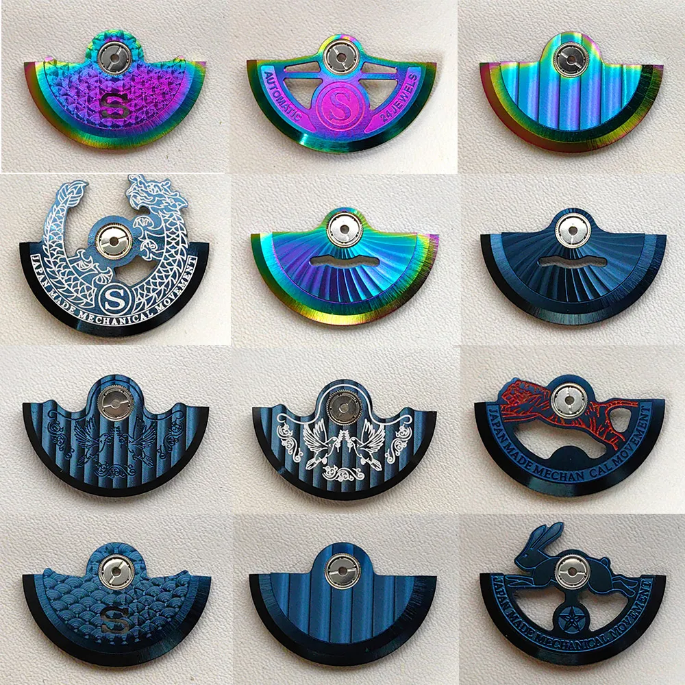 

DIY Refit Blue NH35 Movement Rotor Fit for NH35 NH36 NH38 NH39 4R 7S26 Movement Oscillating Weight Roter Customized Hammer Parts