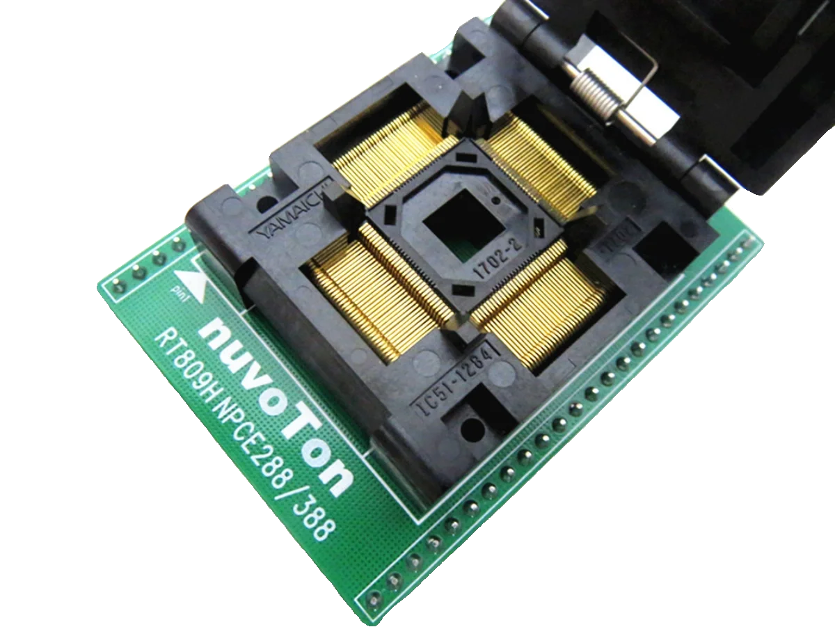 Clamshell RT809H EC-NPCE288 NPCE388 LQFP128 Test Sockets Chip Read/Write Sockets Burn-in Socketstest bench