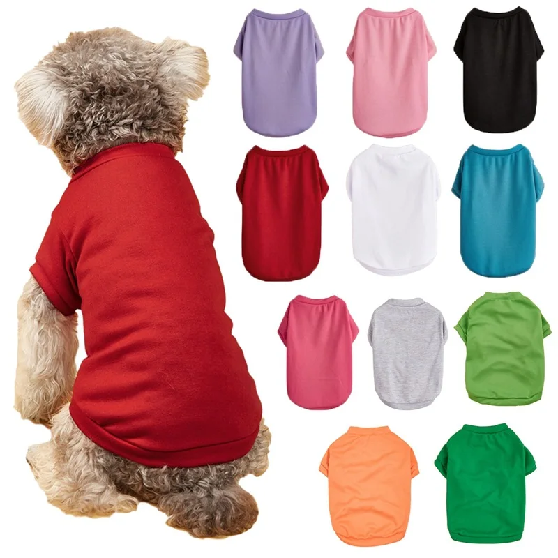 

Breathable Dog T-shirt Solid Comfortable Thin Vest for Yorkshire Terrier Cute Summer Pet Clothes Dog Vest Pet Supplies