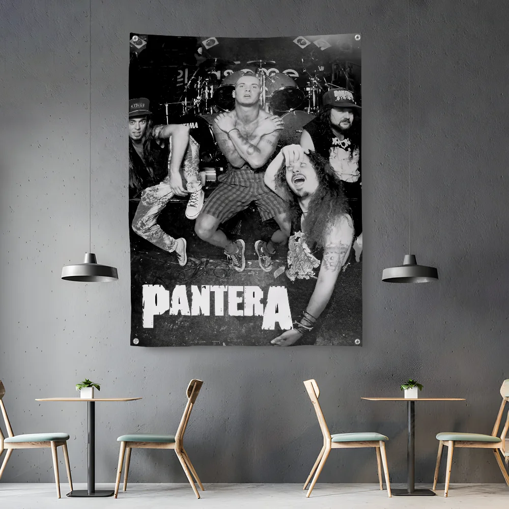 P-Panteras Heavy Rock Band Flag Bedroom Living Bar Garden Outdoor Microfiber Festival Decoration Background Art Banner