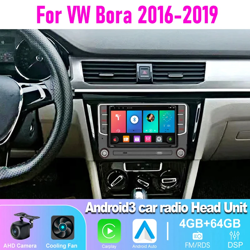 

7" 4-64GB Car Radio For VW Bora 2016-2019 Wireless Apple CarPlay Android Auto Canbus BT Bluetooth Head Unit Reversing Image