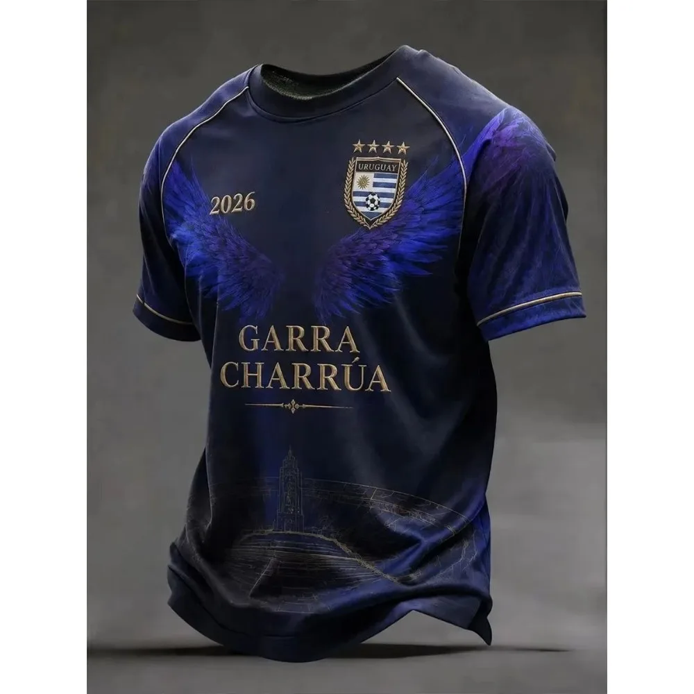 2026 New Men Uruguay Verde Goalkeeper 3D Printed Football JerseyT Shirt Suitable for Daily Training Quick Drying Summer Top