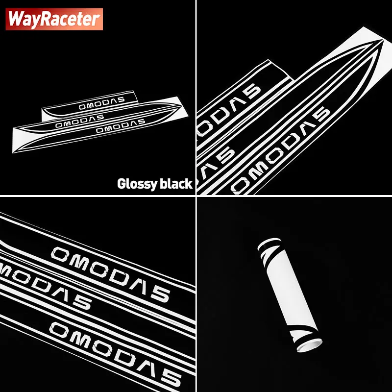 3 Pcs/Set Hood Stripes Sticker Door Side Skirt Carbon Fiber Vinyl Decal For Chery Omoda 5 2026 2025 2027 Exterior Accessories