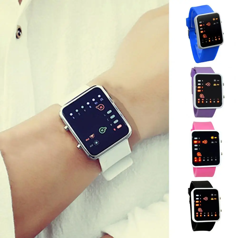 Attractive Electronic Watch Date Display Jewelry Accessory Silicone Watch Women Men LED Digital Movement Wrist Watch