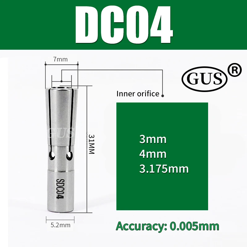 Accuracy 0.005 precision cnc pull back collet DC4 DC6 DC8 DC12 chuck high precision dc collet Quick replacement installation use