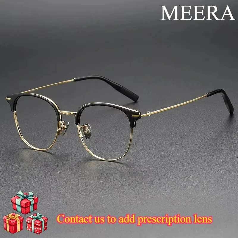 

80987 Fashion Eyewear Retro Pure Titanium Glasses Comfortable Optical Prescription Eyeglasses Frame For Men Women