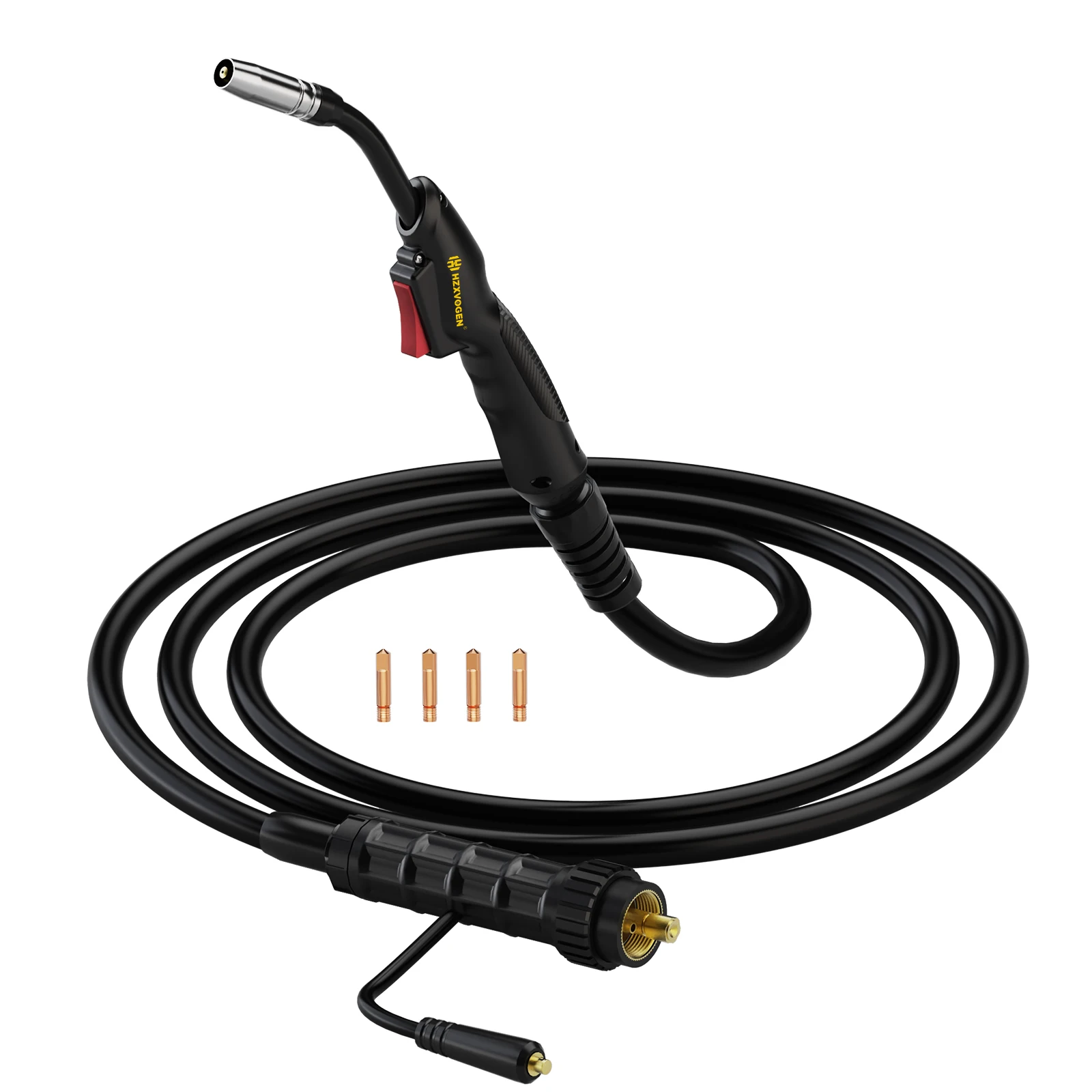 HZXVOGEN MiG Torch 15AK/  16 Square Copper Clad Aluminum 10-25 European Quick Plug European   Holder 0.8mm Welding Torch