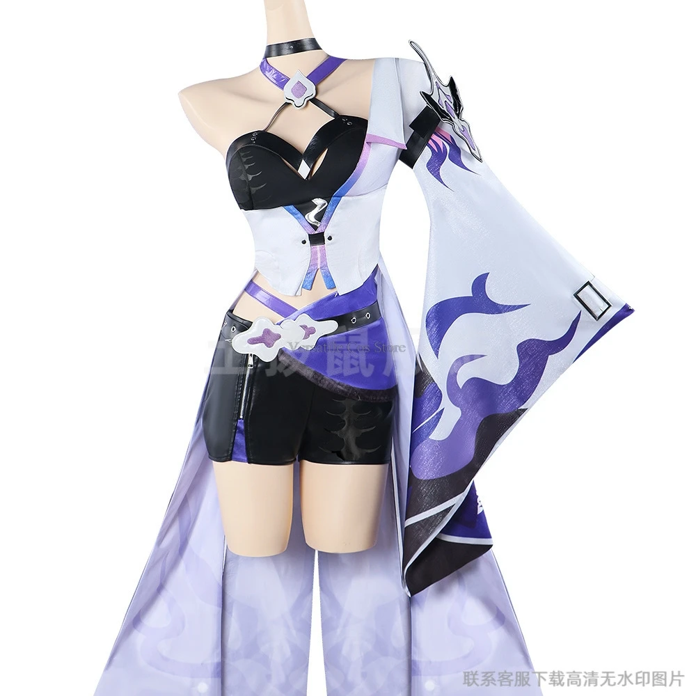 Acheron-Costume de Cosplay Honkai Star Rail pour Femme, Ensemble Complet de Perruque, Vêtements de ixde Carnaval Huangquan