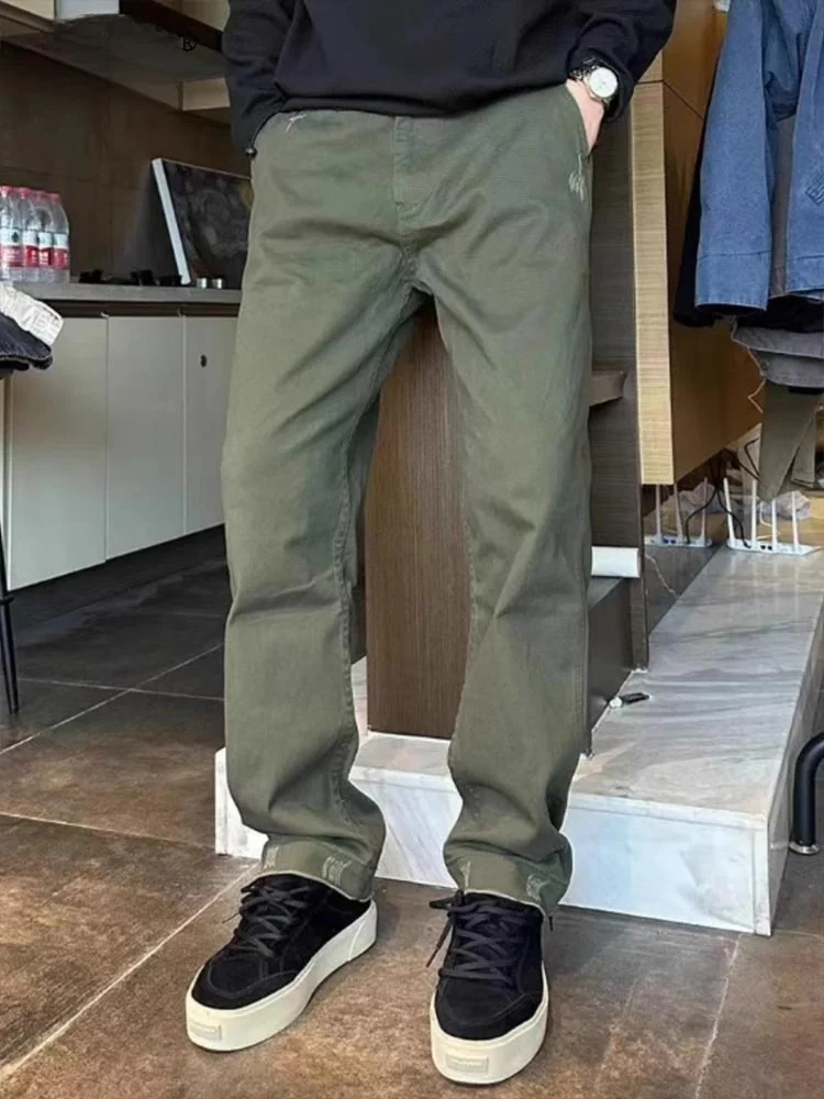 

Men's Casual Straight Leg Workwear Pants Summer New American Retro Waed Sport Trousers Trendy Loose Versatile Leisure Pants