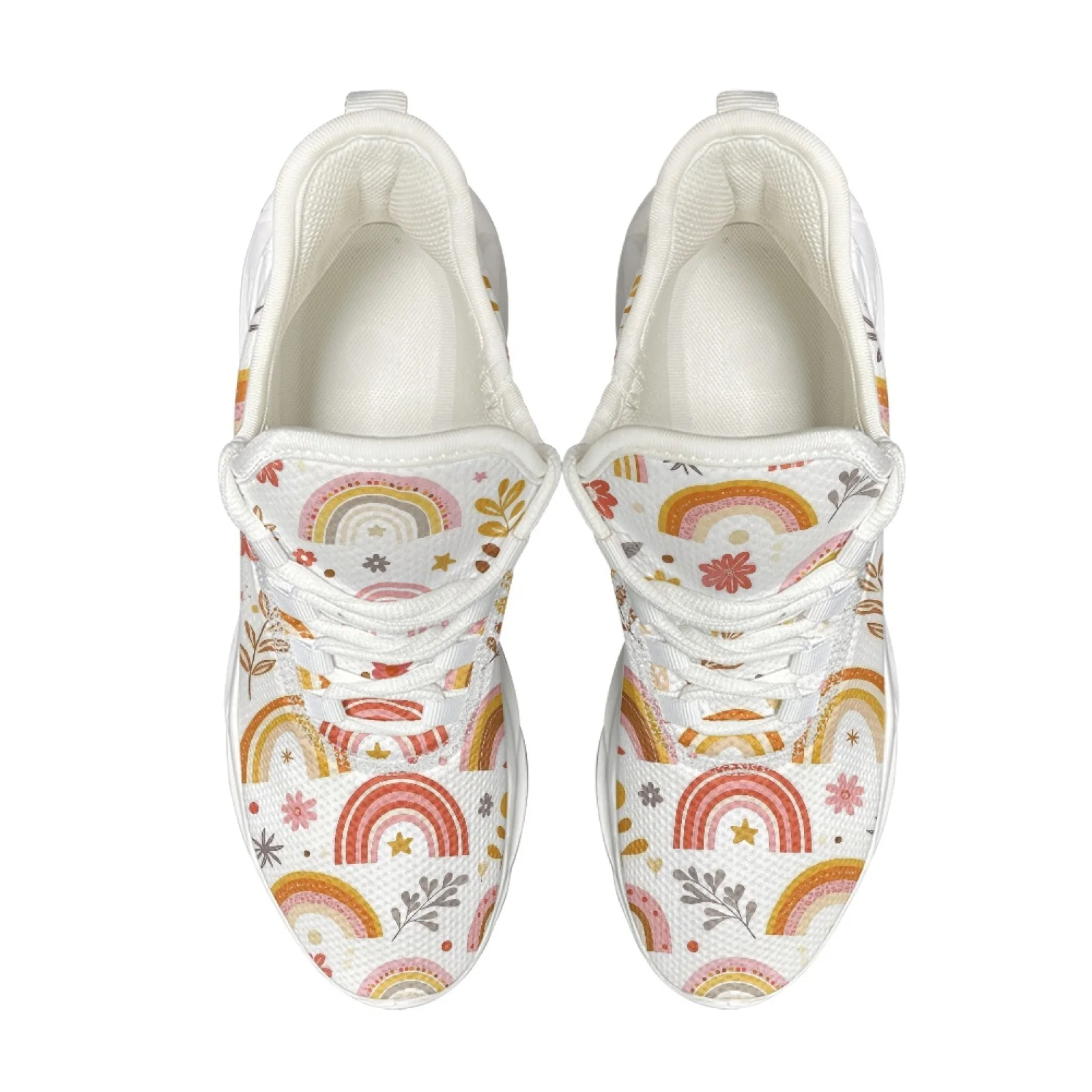 XIXIRIMIDO Blade Running Shoes Women's Lightweight Sneakers Men's Commuter Sport Shoes Comfortable Breathable Soft Rainbow Daisy