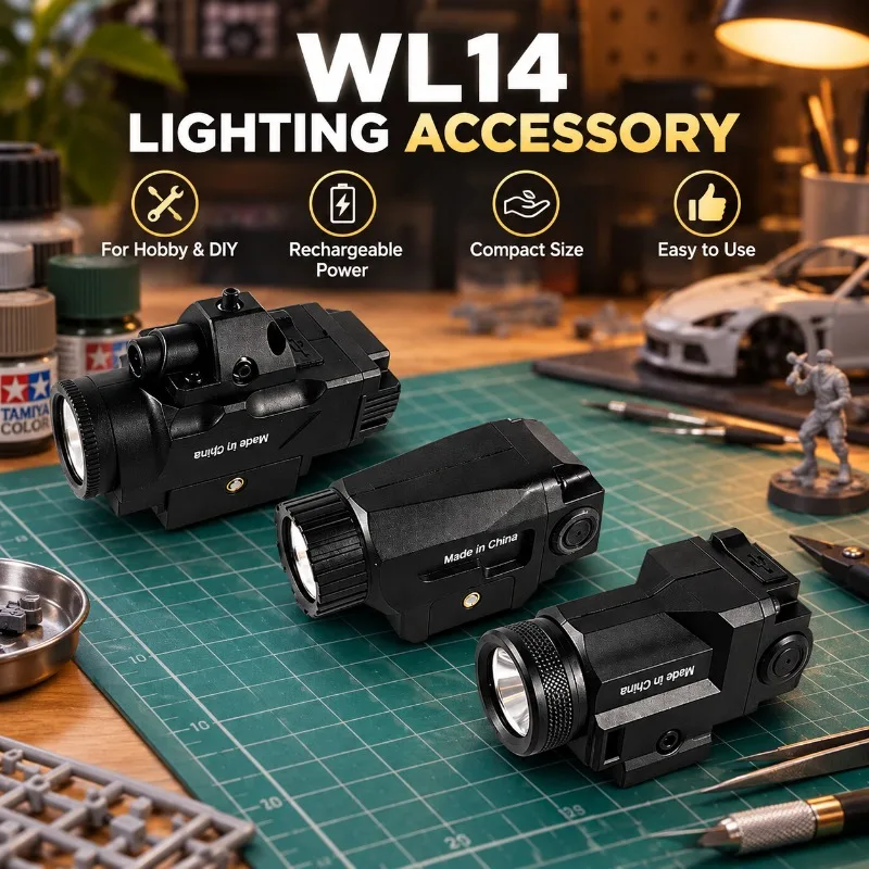 Under Mount WL14 Rechargeable Illuminator, High Bright Model Flashlight Accessory for Hobby Kit Build