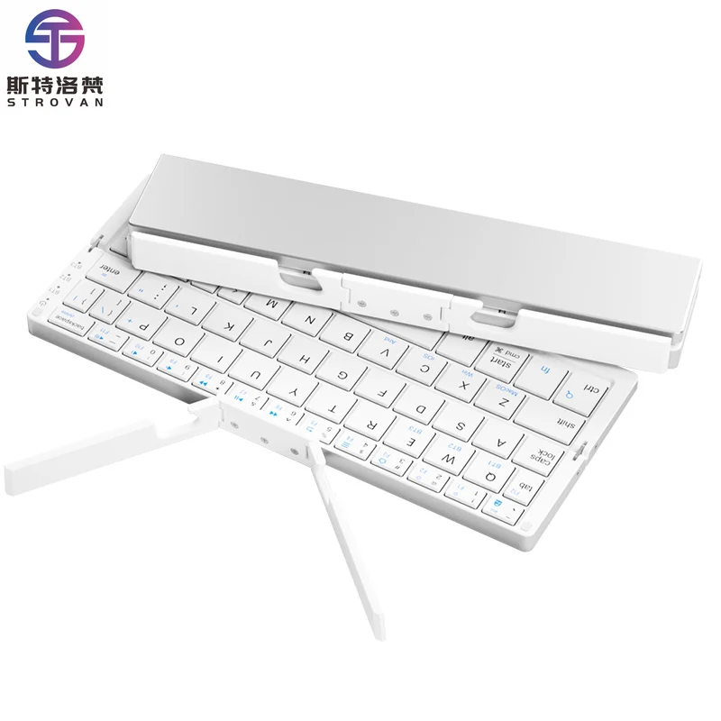 Mini Folding Keyboard Wireless Keypad Support 3 Devices With Stand for Phone Tablet Rechargeable Foldable Keyboard BT