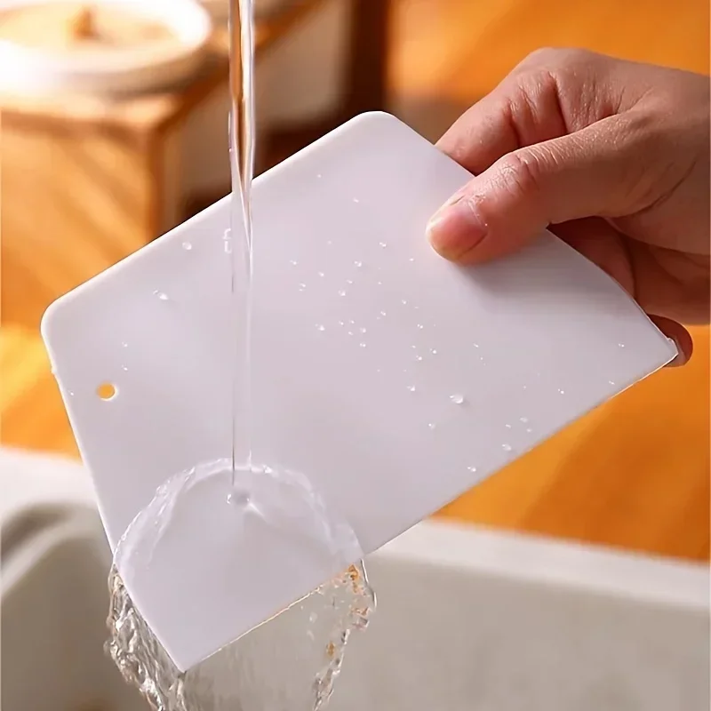 Plastic Dough Scraper and Bench Knife for Baking, Multi-functional Cake Cream Spatula, Flexible Food Divider and Kitchen Squeegee