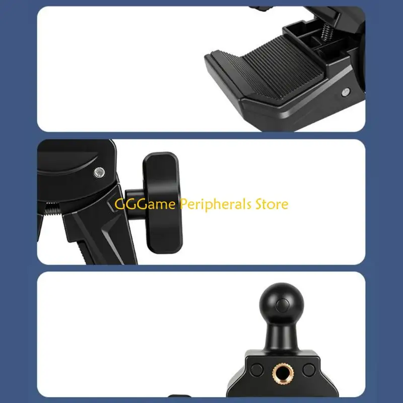 U55B Phone Holder with Threaded Port and Clamp for Round Tubes