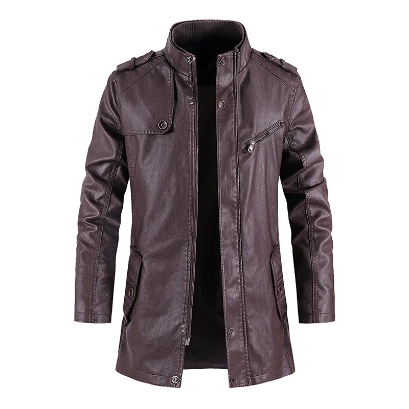 Mid-Length Faux Leather Motocy - Vintage Windbreaker Nylon ulasan dan harga