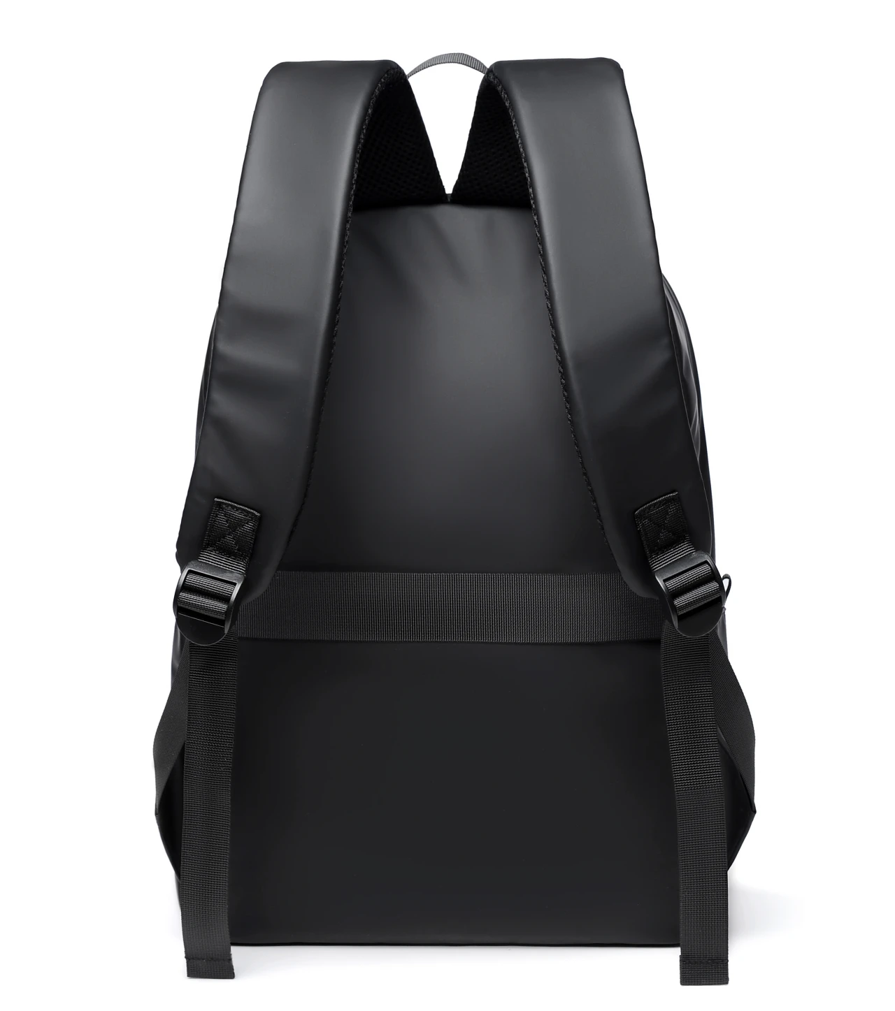 Handmade cowhide black backpack quality leather laptop travel university school drawstring bag