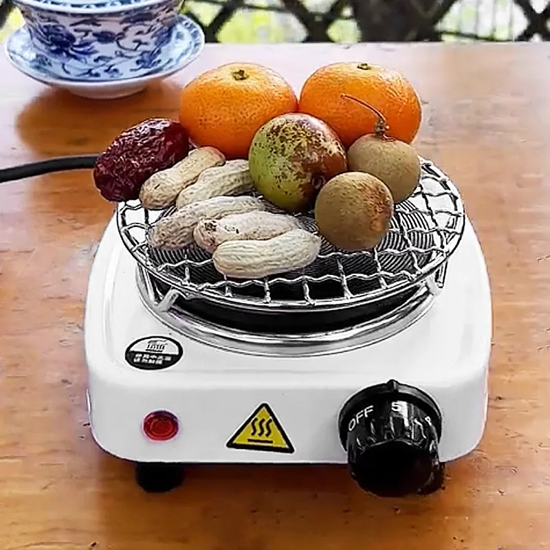 Single person enclosed stove for tea making, electric for winter, ceramic stove for household use, stainless steel grilling net