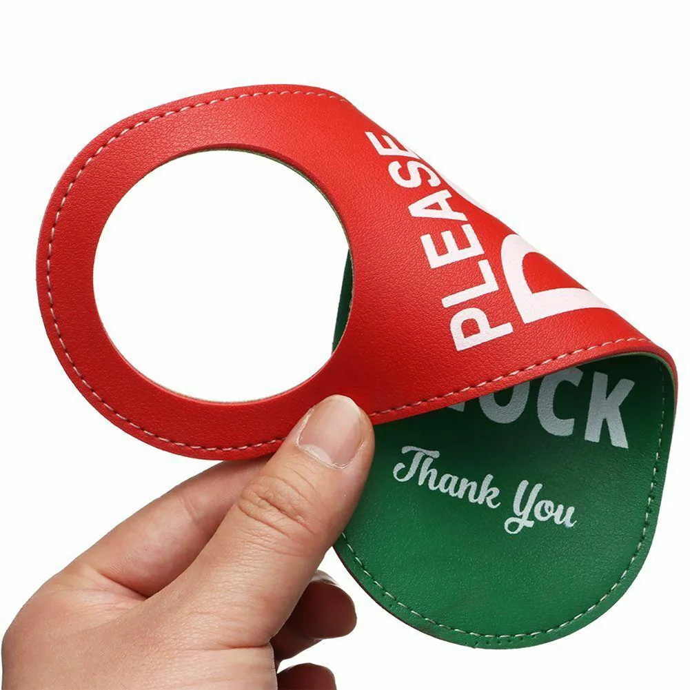 لوحة الإعلانات الجلدية على الوجهين لافتة للباب لا تزعج يرجى تدق علامات مقابض الأبواب غرفة الاجتماعات شماعات الباب العلامات التسمية #6