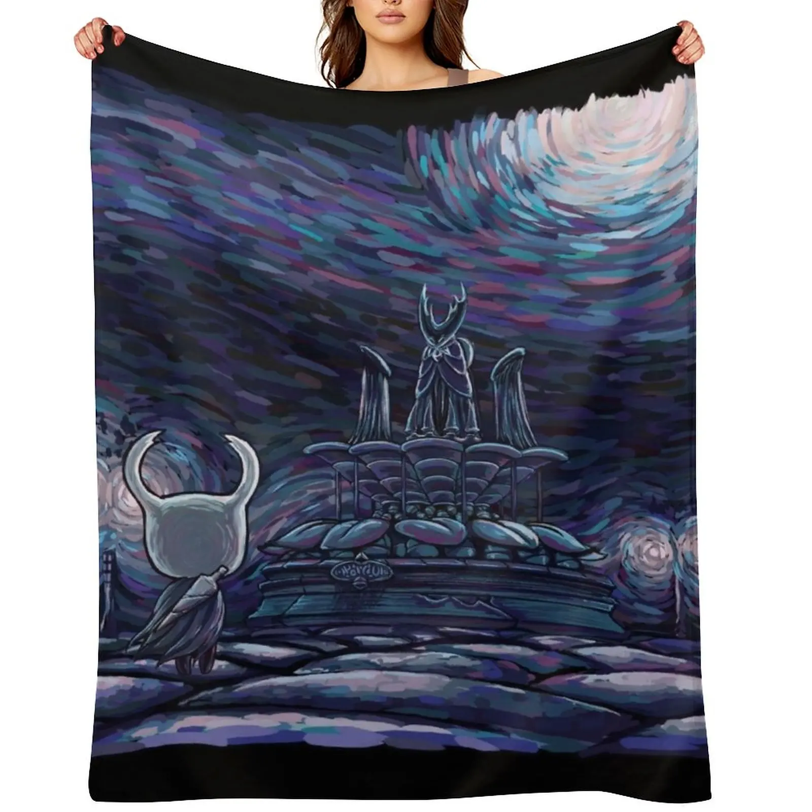 

Starry Knight Throw Blanket Travel cosplay anime Soft Beds Cute Plaid Blankets