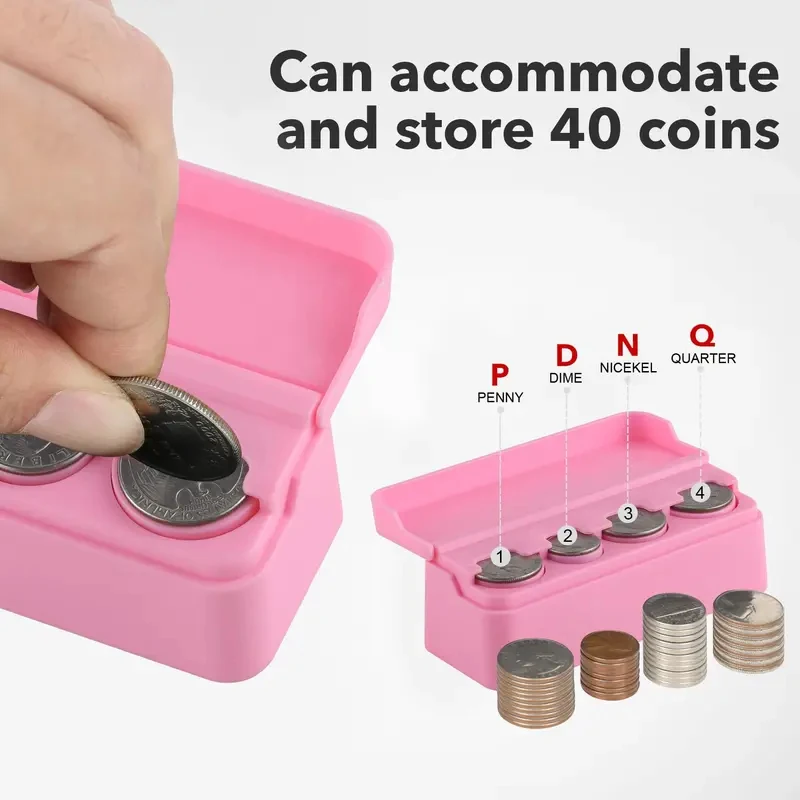 Universal Car Interior Coin Holder Small Change Sorting Storage Box with Cover