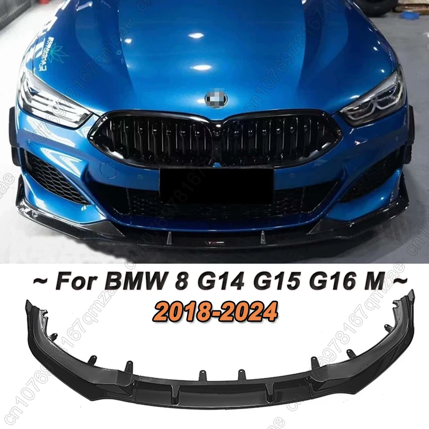 

Car Front Bumper Splitter Lip Spoiler Diffuser For BMW 8 Series G14 G15 G16 M-Sport 840i 840d M850i 2018-2024 3Pcs Protector Kit