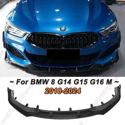 Car Front Bumper Splitter Lip Spoiler Diffuser For BMW 8 Series G14 G15 G16 M-Sport 840i 840d M850i 2018-2024 3Pcs Protector Kit