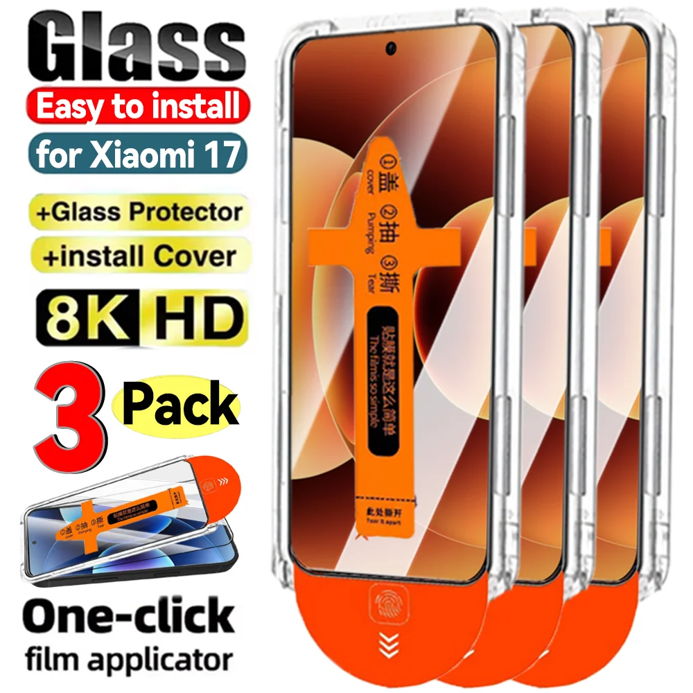 3/1pcs for Xiaomi 17 Pro Max Easy Install Tempered Glass Screen Protector Full Cover Anti-scratch Protective Films for Mi 17 Pro