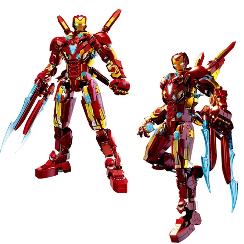 Miniso Marvel MK50 Ironman Heroes Iron Man Armor Avengers Mecha Model Toys Figure Model Building Blocks Bricks Gift Boys