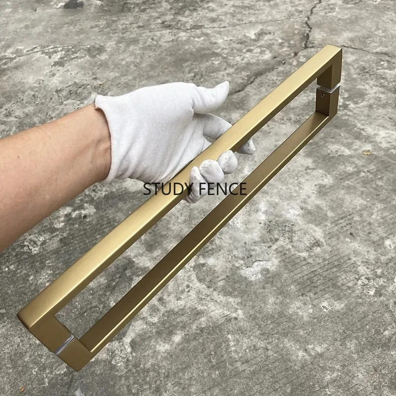 

1 Set 304 Stainless Steel Handle Shower Door Handle Bathroom Glass Door Handle Household Hardware Accessories Total Length 420mm