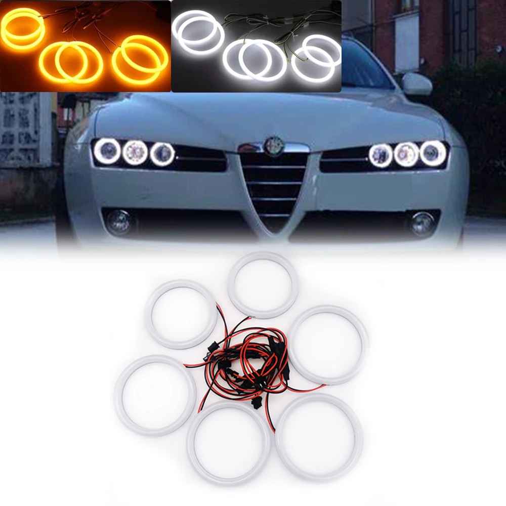 

Dual Color LED Headlight Turn Signal DRL Light For Alfa Romeo 159 2005 2006 2007 2008 2009 2010 2011 Angel Eyes Halo Rking Kits