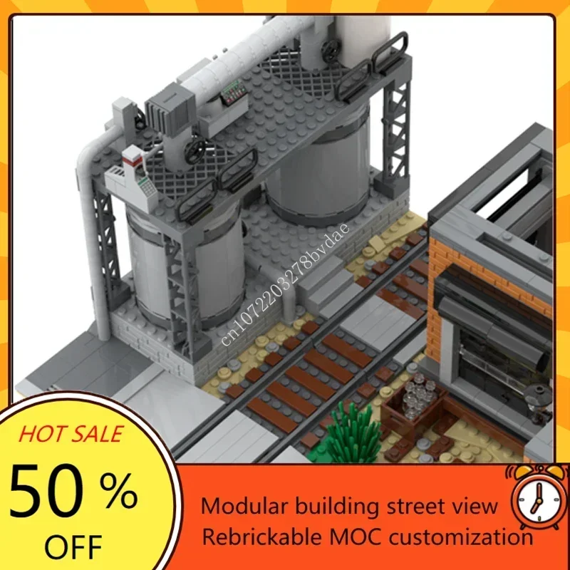 2952 sztuk Big Cola fabryka modułowy MOC kreatywny widok na ulicę Model klocki architektura edukacja montaż zabawki modele prezenty