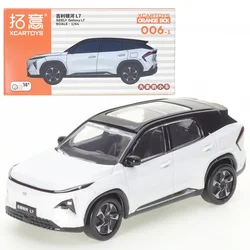 Xcartoys-子供のためのダイキャストメタルモデルのおもちゃ、geely Galaxy l7-awe、ホワイトパープルカー、合金玩具、モーター車両、1:64