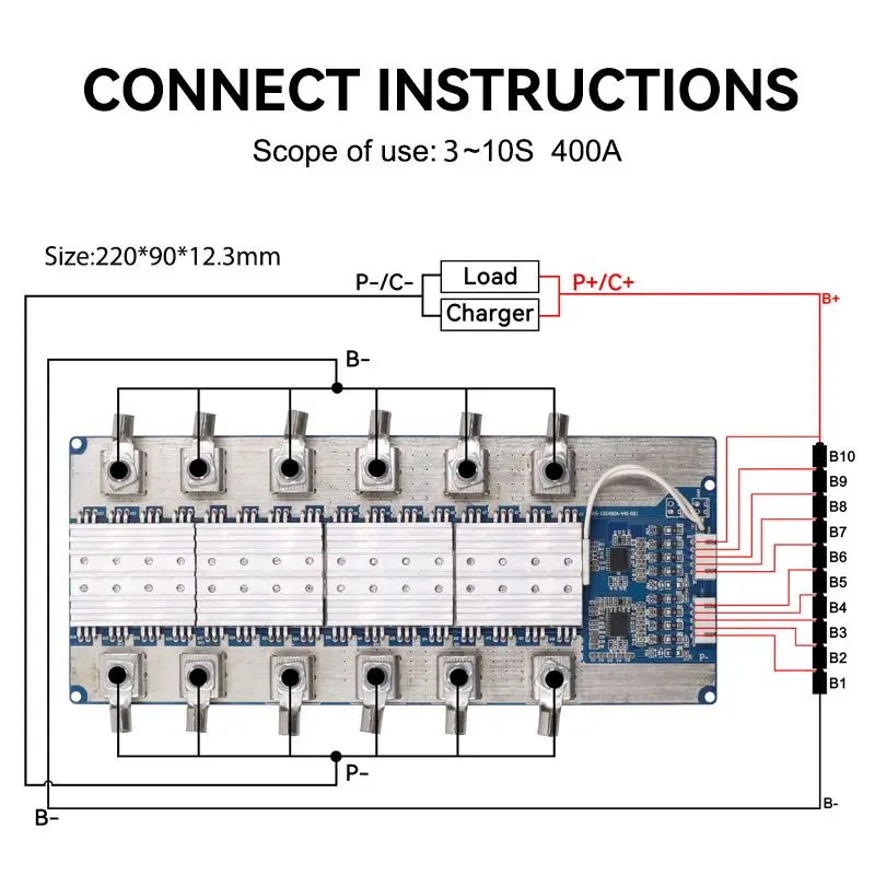 Lws 12.8V Battery Management System BMS for LiFePO4 4s 8s 10s 400A Car Starting Battery Packs