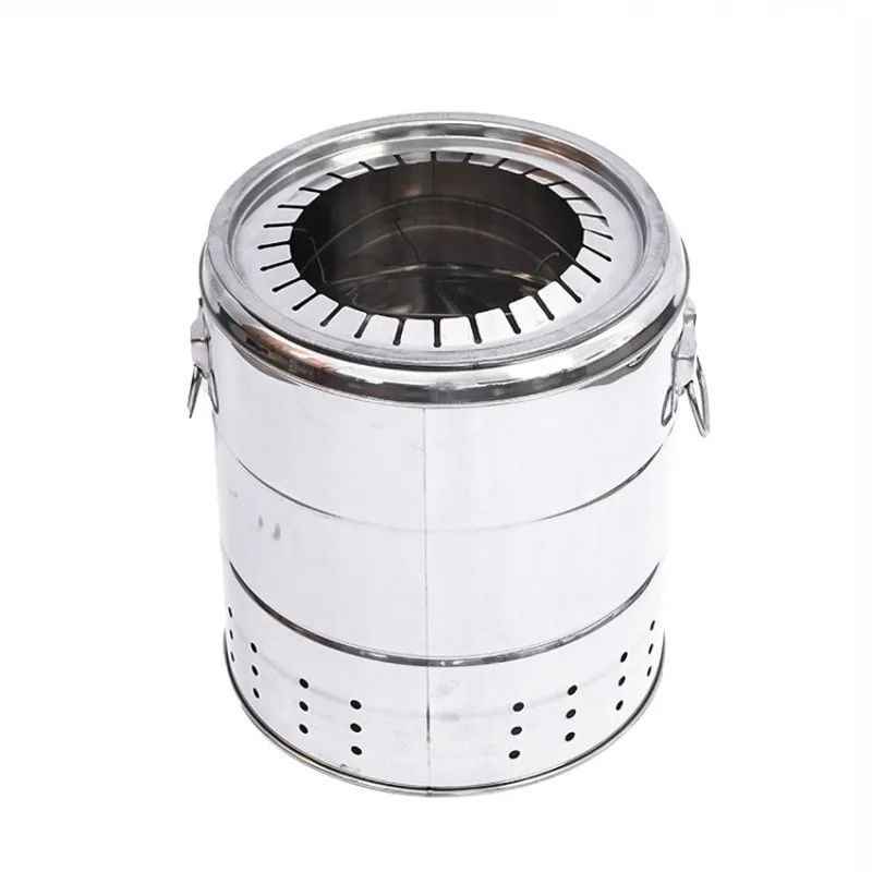 Portable Camping Stove Fire Pit Stainless Steel for Wood Burning and Low Smoke Great Camping Accessories Outdoor Barbecue Grill