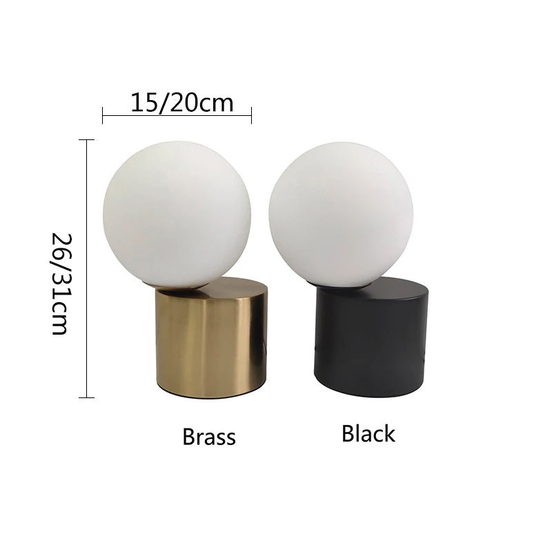 Imagem -06 - Nordic Glass Ball Table Lamp Abajur Bedside Lamp Simples Moderno Sala de Estar Coluna Desk Lamp