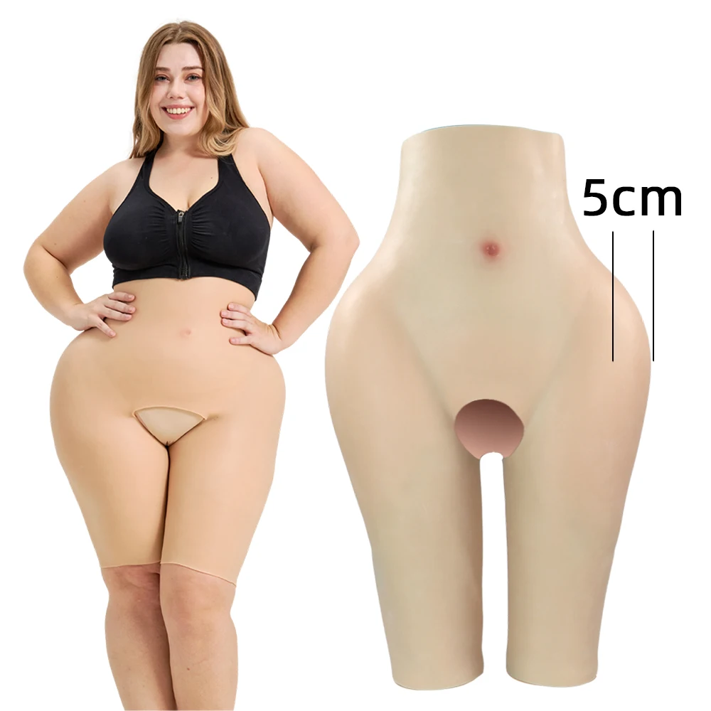 Silicone Hip Enhancer Pants Open Crotch 5cm Thickening Butt Hips Hourglass Shape Fake Butt Pads Booty Underwear for Crossdresser
