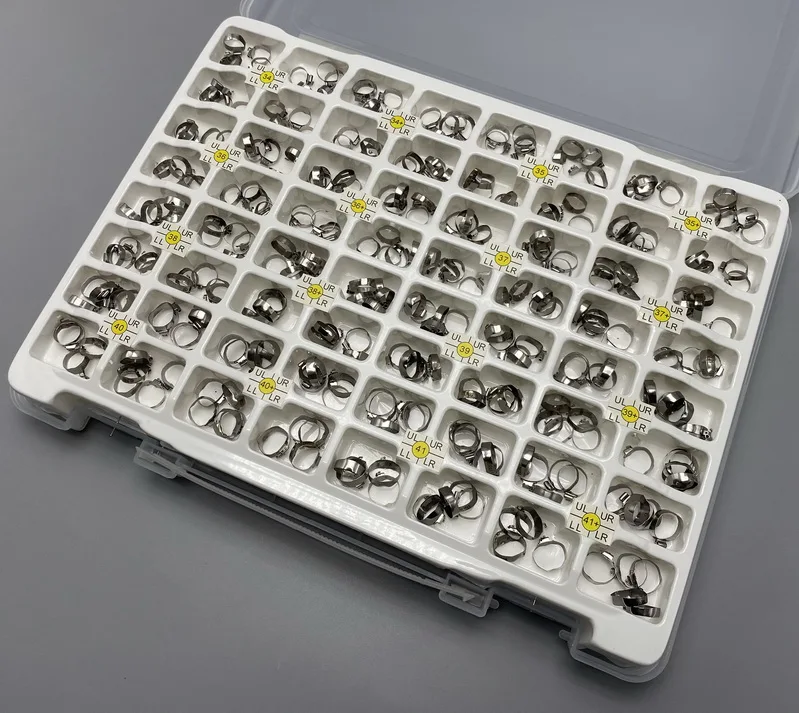 320pcs Dental Orthodontic 1st Plain Molar Bands Buccal Tubes U1/L1 U2/L1 Kit Roth MBT 022 #34-41+ 16 sizes