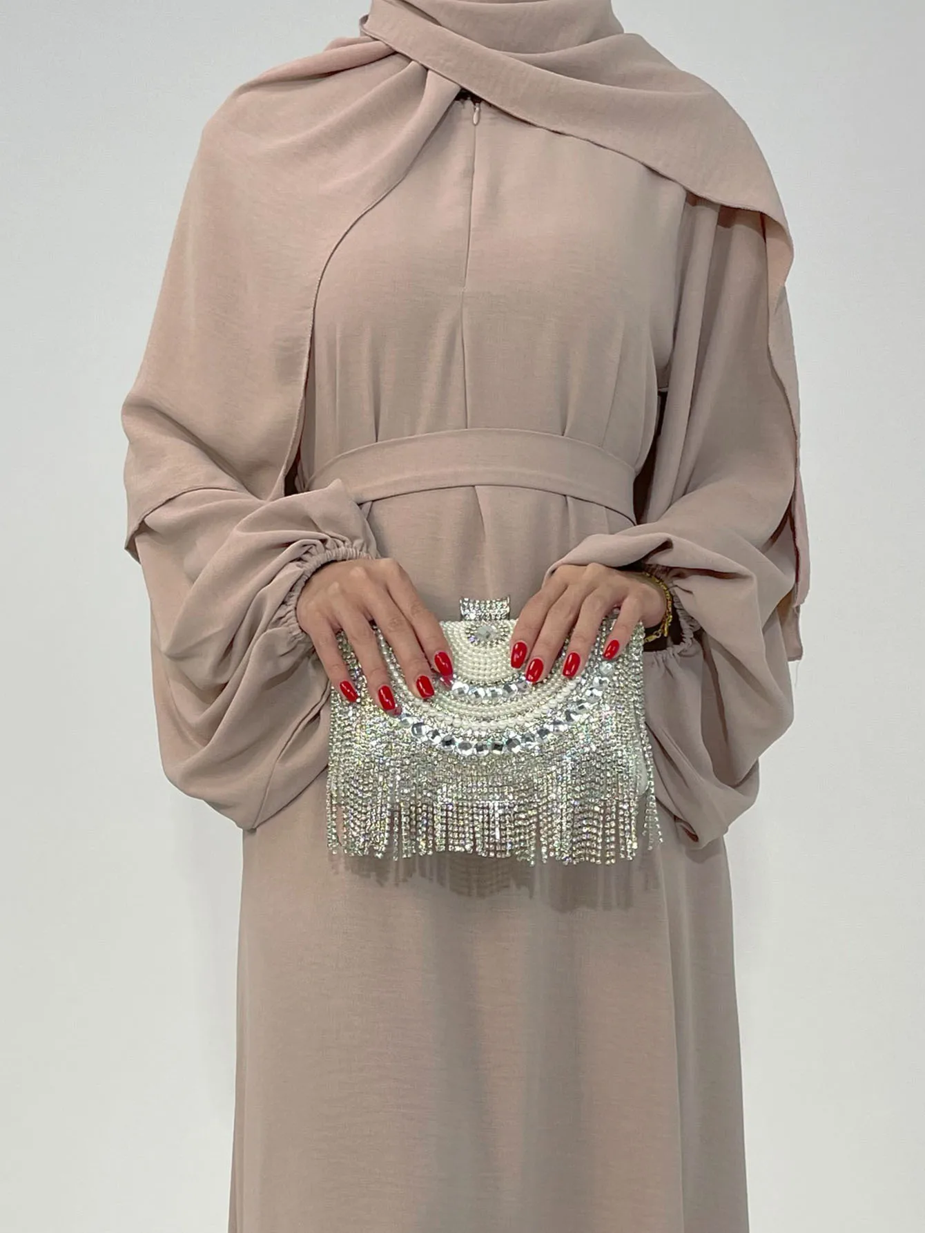 

Eid Crepe Abayas for Women Muslim Long Dress Ramadan Dubai Abaya Turkey Kaftan Caftan Marocain Femme Robe Islam Jalabiya Vestido