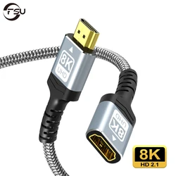 Kabel przedłużający zgodny z HDMI FSU 8K, adapter męski na żeński, 4K@120Hz 8K@60Hz 2.1 48 Gb/s, kompatybilny z PS5, PS4, TV PC, Bluetooth-ray