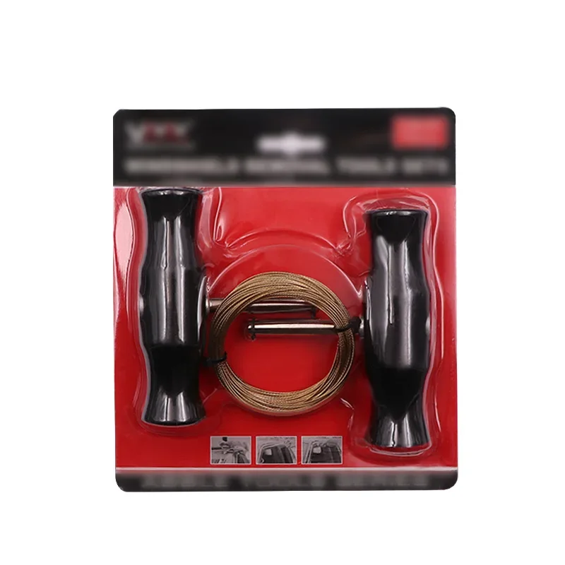 Professional Windshield Removal Tool Kit with High Hardness Cutting Wire 22m, Non-slip Ergonomic Handles for Car Glass Repair