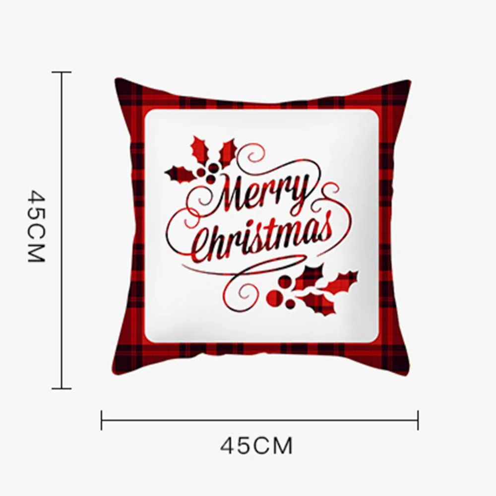 45x45cm Christmas Pillow Case Xmas Santa Tree Truck Photo Linen Cushion Cover For Home Sofa Window Seat Decor Throw Pillowcases