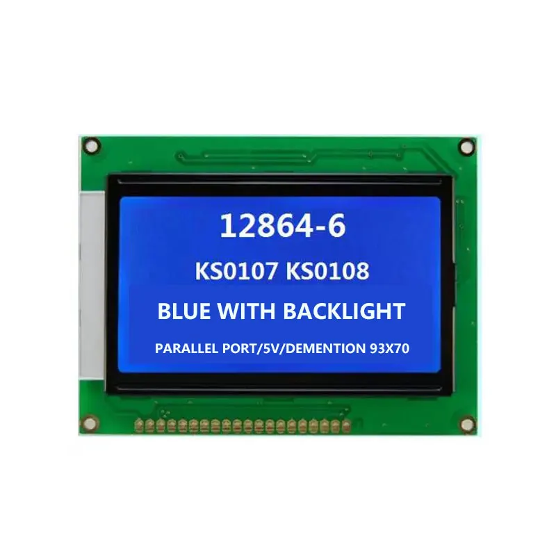 5pcs alien Blue screen 5V 12864A 12864 LCD Display Module 128x64back light industry Parallel serial PORT