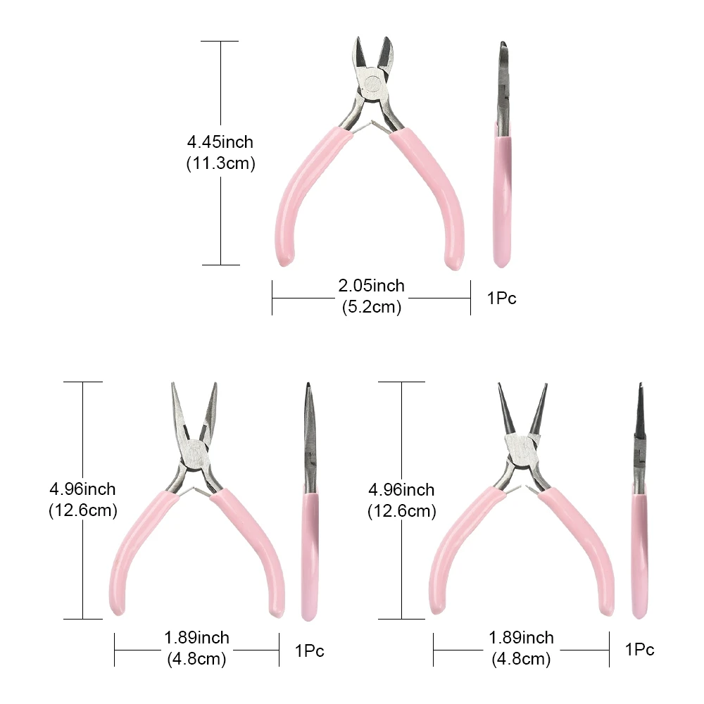 3Pcs/Set Needle Nose Pliers Round Nose Pliers Diagonal Pliers Wire Pliers DIY Jewelry Jewelry Tool Pliers