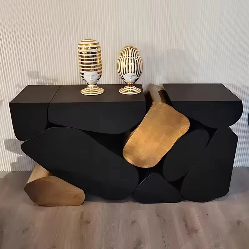 モダンなリビングルーム モダンなデザイン クリエイティブな石、ステンレス鋼の長方形、ファミリーホテルのコンソールテーブル