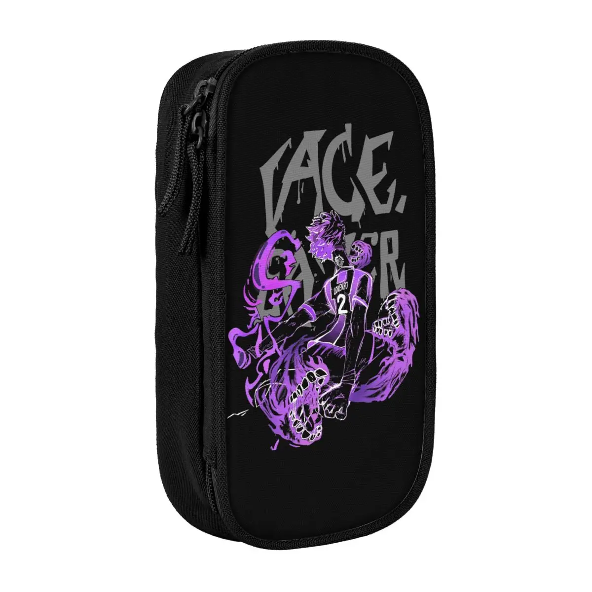 الأزرق قفل انمي ياباني دون لورينزو مقلمة كبيرة قلم رصاص الحقيبة الطلاب سستة الرجعية مقلمة المدرسة اللوازم المطبوعة #1