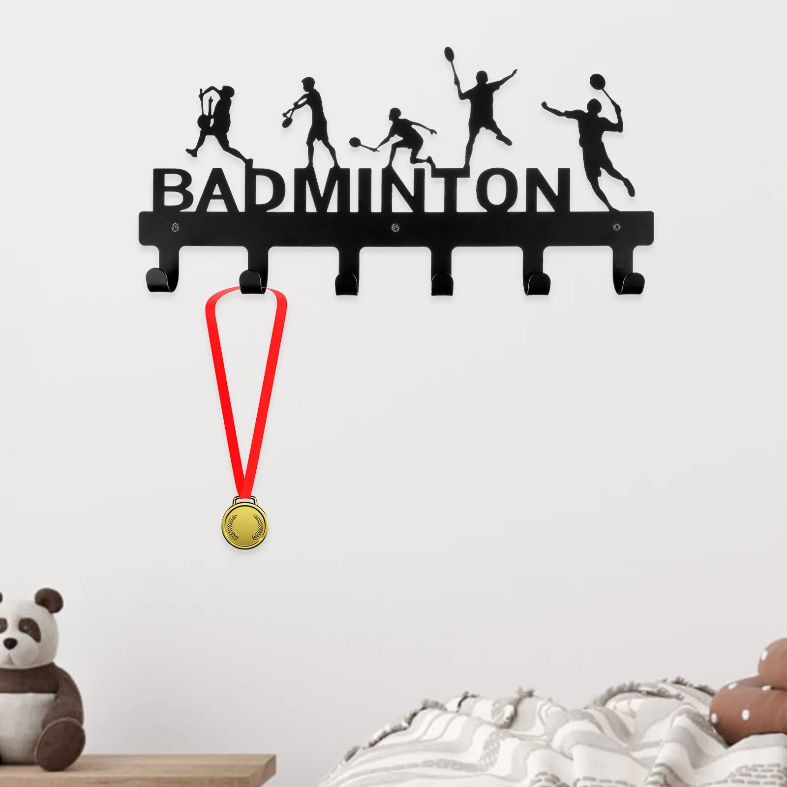 

Набор из 1 шт. настенных держателей для медалей, железная полка-органайзер для хранения спортивных наград, подвесная подставка для медалей