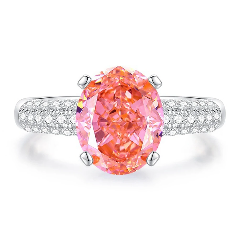 Vinregem 8*10 MM Oval Paraiba Tourmaline Padparadscha Tanzanite Gemstone Women Ring 100% 925 Sterling Silver Engagement Jewelry image 2